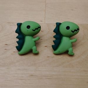 T-Rex spotted dino earrings